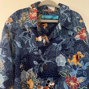Tori Richard Disney Aluani Hawaiian Aloha Camp Shirt Kids Large 10/12